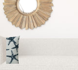 17" X 17" Navy Blue And White Starfish Blown Seam Coastal Lumbar Indoor Outdoor Pillow - Homeroots - Flyclothing LLC