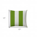 17" X 17" Green And Ivory Blown Seam Striped Lumbar Indoor Outdoor Pillow - Homeroots - Flyclothing LLC