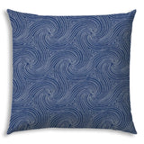 17" X 17" Blue And White Blown Seam Swirl Lumbar Indoor Outdoor Pillow - Homeroots