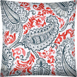 17" X 17" Coral And White Blown Seam Paisley Lumbar Indoor Outdoor Pillow - Homeroots - Flyclothing LLC