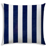 17" X 17" Navy Blue And White Blown Seam Striped Lumbar Indoor Outdoor Pillow - Homeroots - Flyclothing LLC