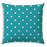 17" X 17" Turquoise Blown Seam Polka Dots Lumbar Indoor Outdoor Pillow - Homeroots - Flyclothing LLC