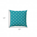 17" X 17" Turquoise Blown Seam Polka Dots Lumbar Indoor Outdoor Pillow - Homeroots - Flyclothing LLC