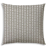17" X 17" Taupe And White Blown Seam Geometric Lumbar Indoor Outdoor Pillow - Homeroots
