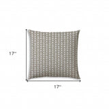 17" X 17" Taupe And White Blown Seam Geometric Lumbar Indoor Outdoor Pillow - Homeroots