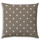 17" Taupe and White Polka Dots Indoor Outdoor Throw Pillow - Homeroots - Flyclothing LLC