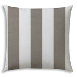 17" X 17" Taupe And Ivory Blown Seam Striped Lumbar Indoor Outdoor Pillow - Homeroots - Flyclothing LLC