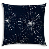 17" X 17" Navy Blue And White Blown Seam Floral Lumbar Indoor Outdoor Pillow - Homeroots - Flyclothing LLC