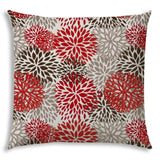 17" X 17" Red And White Blown Seam Floral Lumbar Indoor Outdoor Pillow - Homeroots - Flyclothing LLC