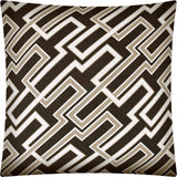 17" X 17" Taupe And Chocolate Blown Seam Trellis Lumbar Indoor Outdoor Pillow - Homeroots