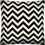 17" X 17" Black And Ivory Blown Seam Zigzag Throw Indoor Outdoor Pillow - Homeroots