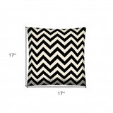 17" X 17" Black And Ivory Blown Seam Zigzag Throw Indoor Outdoor Pillow - Homeroots