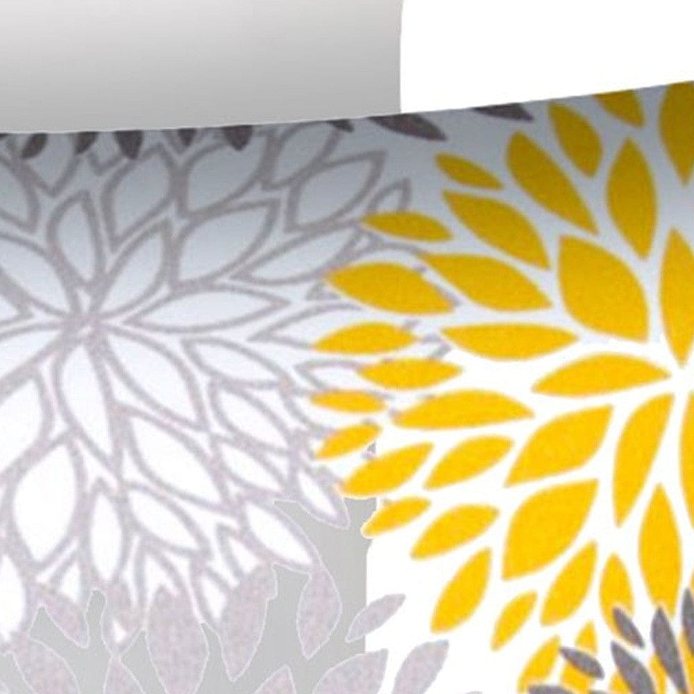 17" X 17" Gray And White Zippered Floral Throw Indoor Outdoor Pillow - Homeroots - Flyclothing LLC