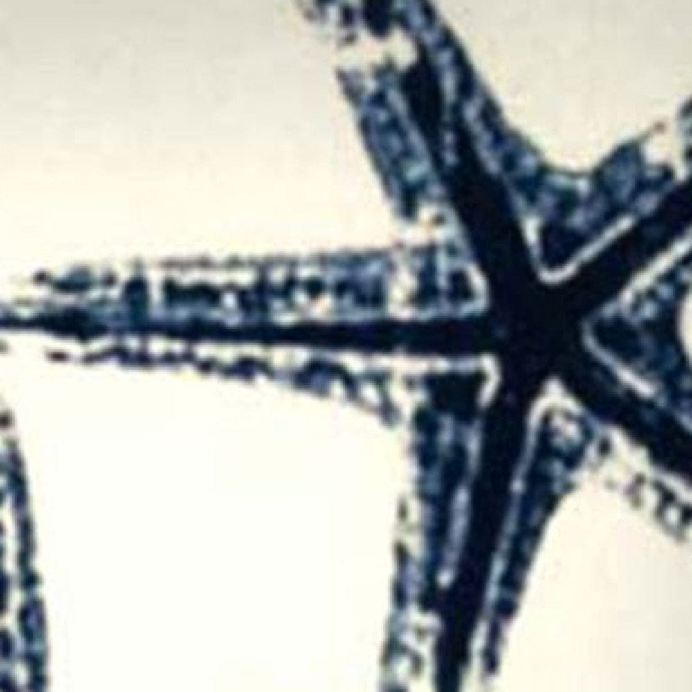 17" X 17" Navy Blue And White Starfish Zippered Coastal Throw Indoor Outdoor Pillow - Homeroots - Flyclothing LLC