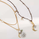 Moon & Sun Pendant Necklace - Trendsi - Flyclothing LLC