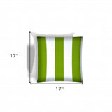 17" X 17" Green And Ivory Zippered Striped Throw Indoor Outdoor Pillow - Homeroots - Flyclothing LLC