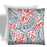 17" X 17" Coral And White Zippered Paisley Throw Indoor Outdoor Pillow - Homeroots - Flyclothing LLC