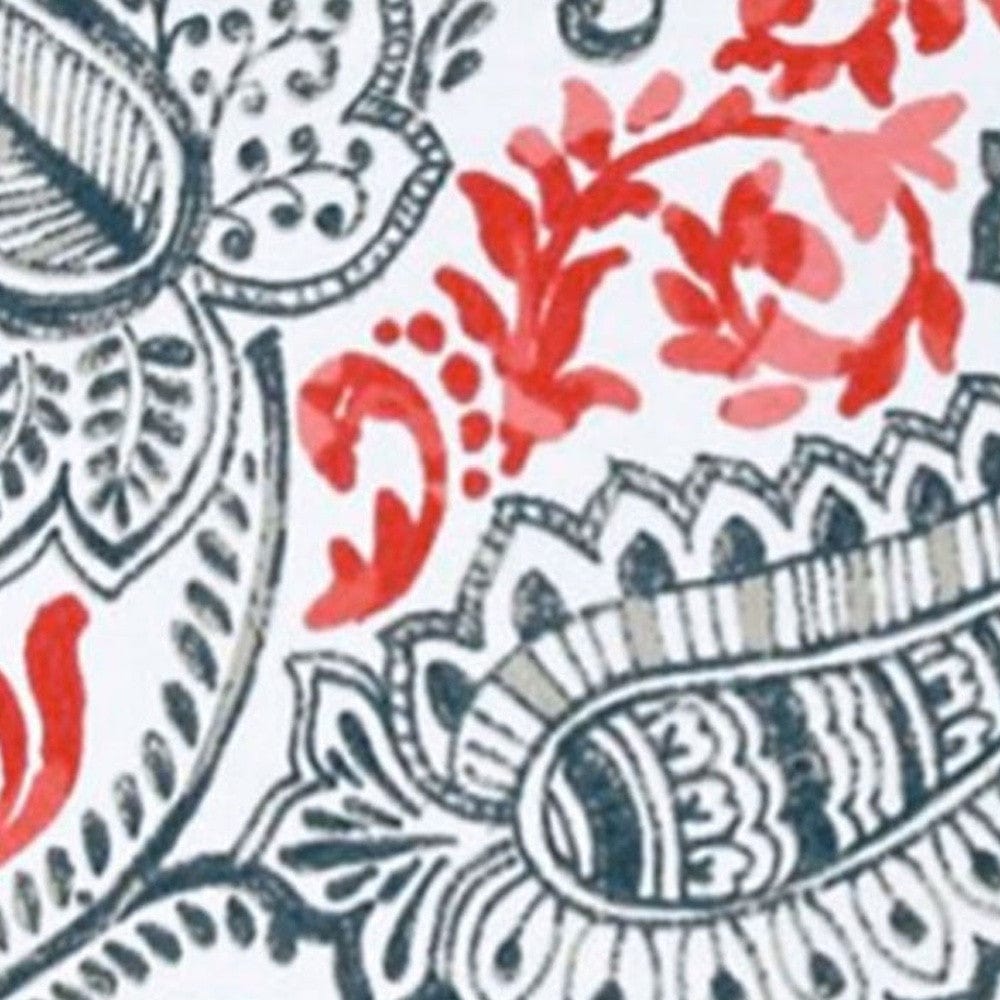 17" X 17" Coral And White Zippered Paisley Throw Indoor Outdoor Pillow - Homeroots - Flyclothing LLC