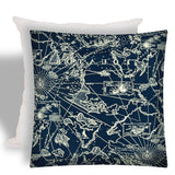 17" X 17" Navy Blue Zippered Indoor Outdoor Throw Pillow - Homeroots
