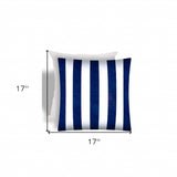 17" X 17" Navy Blue And White Zippered Striped Throw Indoor Outdoor Pillow - Homeroots - Flyclothing LLC