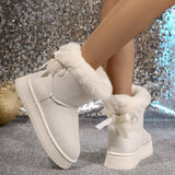 Cozy Faux Fur Trim Boots - Trendsi - Flyclothing LLC