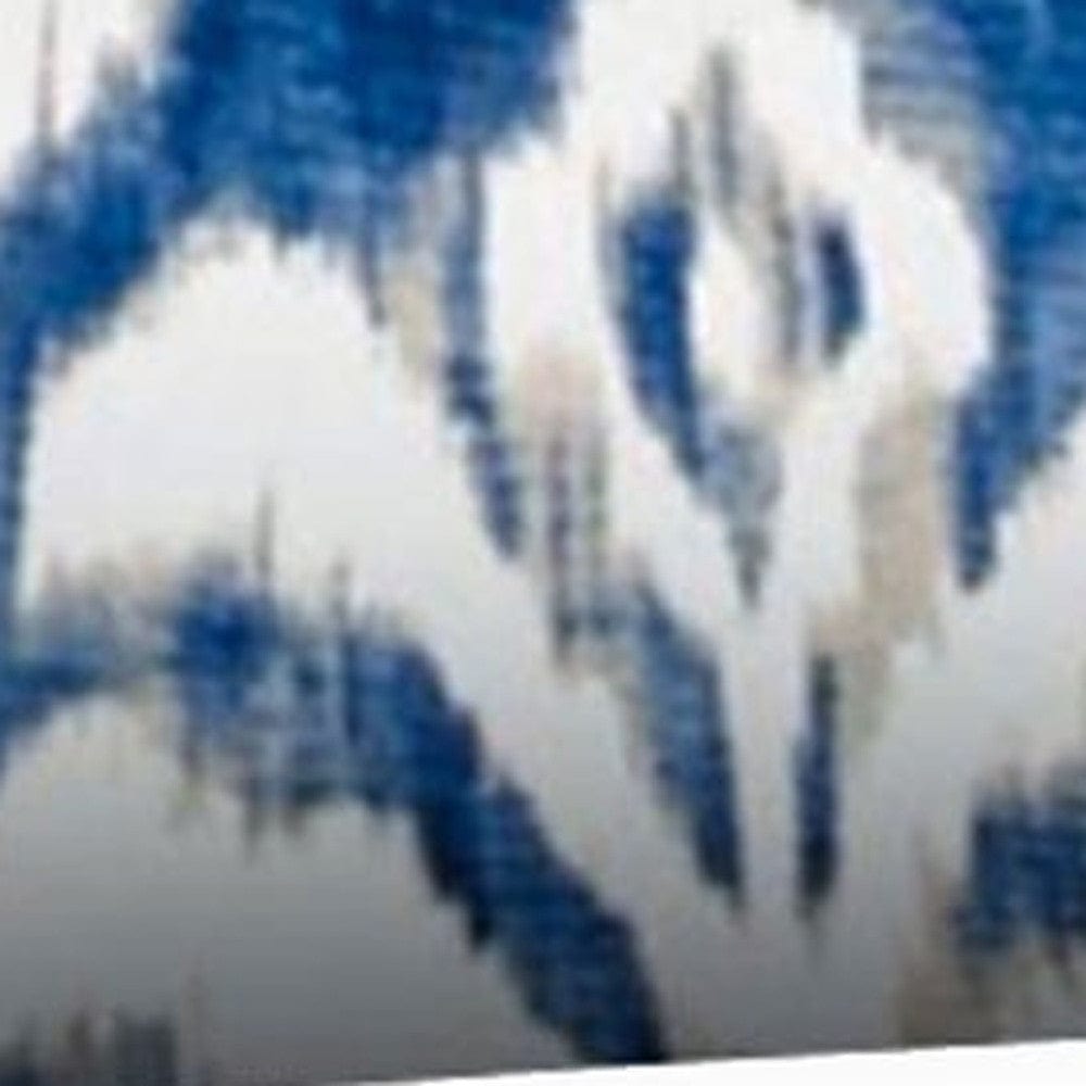 17" X 17" Indigo And Cream Zippered Ikat Throw Indoor Outdoor Pillow - Homeroots - Flyclothing LLC