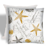 17" X 17" Gold And Cream Boat Zippered Coastal Throw Indoor Outdoor Pillow - Homeroots - Flyclothing LLC