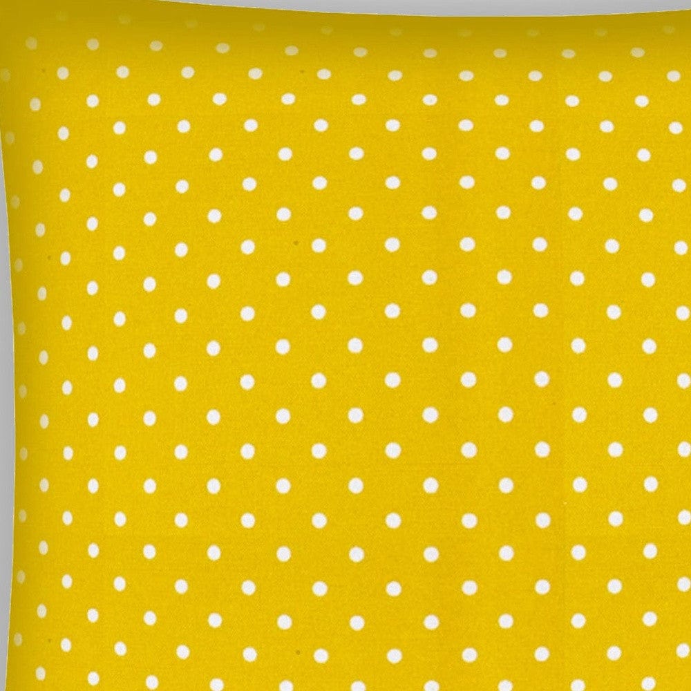 17" X 17" White And Yellow Zippered Polka Dots Throw Indoor Outdoor Pillow - Homeroots - Flyclothing LLC