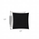 17" X 17" Black And White Zippered Polka Dots Throw Indoor Outdoor Pillow - Homeroots - Flyclothing LLC