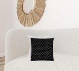 17" X 17" Black And White Zippered Polka Dots Throw Indoor Outdoor Pillow - Homeroots - Flyclothing LLC
