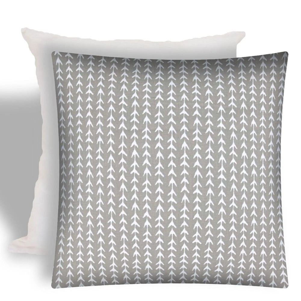17" X 17" Taupe And White Zippered Geometric Throw Indoor Outdoor Pillow - Homeroots - Flyclothing LLC