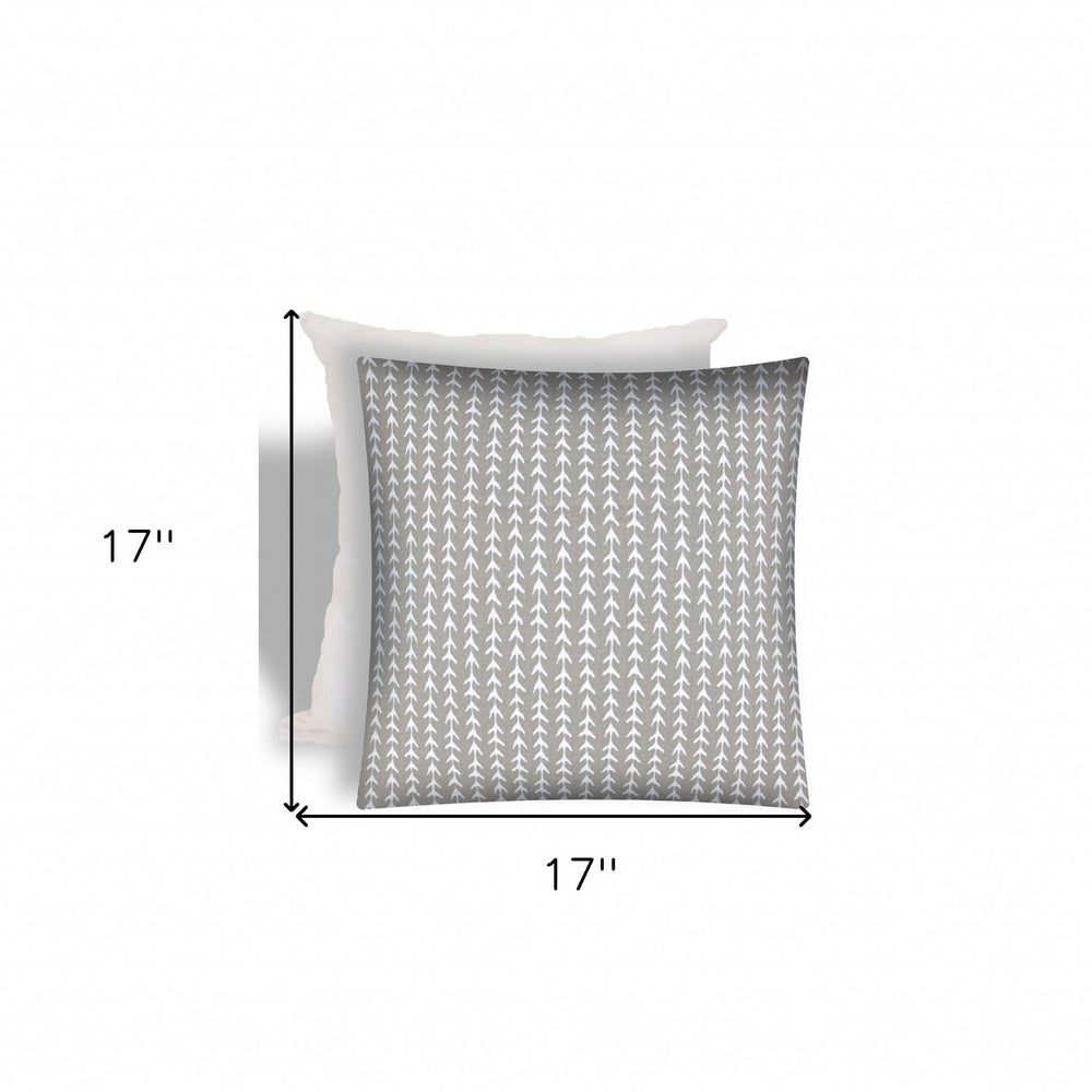 17" X 17" Taupe And White Zippered Geometric Throw Indoor Outdoor Pillow - Homeroots - Flyclothing LLC