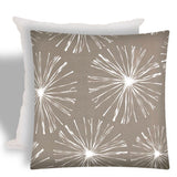 17" X 17" Taupe And White Zippered Floral Throw Indoor Outdoor Pillow - Homeroots - Flyclothing LLC