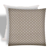17" X 17" Taupe And White Zippered Polka Dots Throw Indoor Outdoor Pillow - Homeroots - Flyclothing LLC