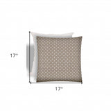 17" X 17" Taupe And White Zippered Polka Dots Throw Indoor Outdoor Pillow - Homeroots - Flyclothing LLC