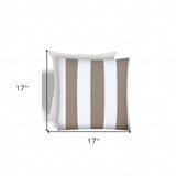 17" X 17" Taupe And Ivory Zippered Striped Throw Indoor Outdoor Pillow - Homeroots - Flyclothing LLC
