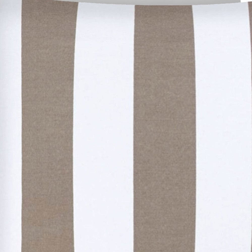 17" X 17" Taupe And Ivory Zippered Striped Throw Indoor Outdoor Pillow - Homeroots - Flyclothing LLC
