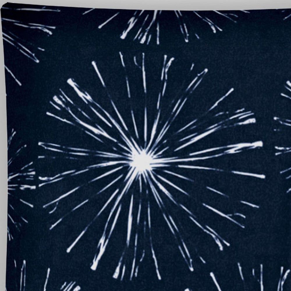 17" X 17" Navy Blue And White Zippered Floral Throw Indoor Outdoor Pillow - Homeroots - Flyclothing LLC