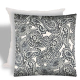 17" X 17" Gray And Cream Zippered Paisley Throw Indoor Outdoor Pillow - Homeroots - Flyclothing LLC