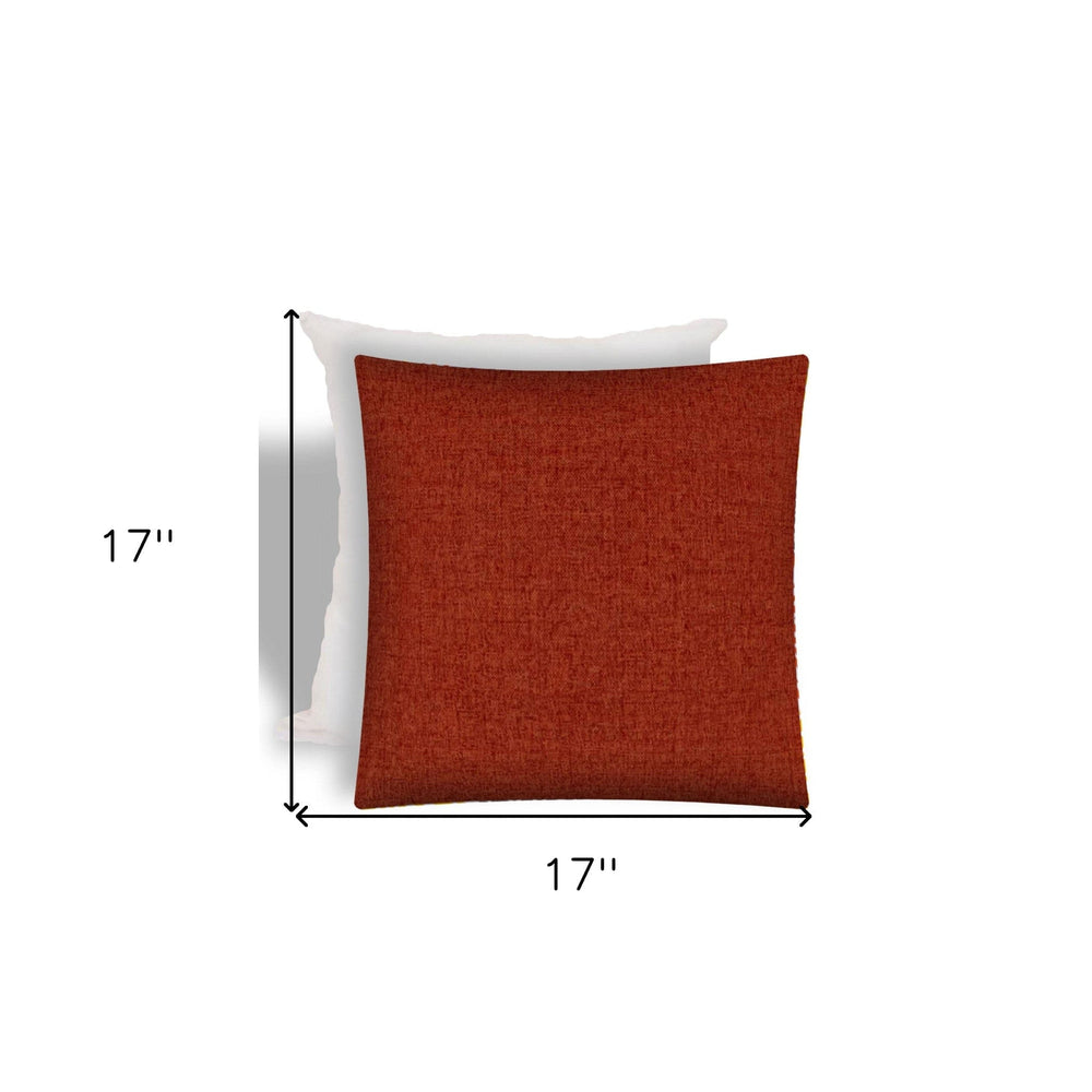 17" X 17" Brick And Red Zippered Solid Color Throw Indoor Outdoor Pillow - Homeroots