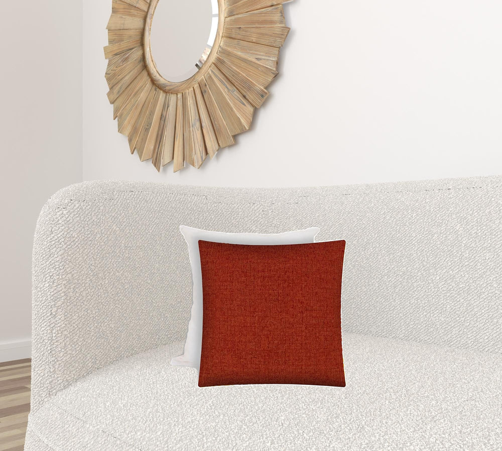 17" X 17" Brick And Red Zippered Solid Color Throw Indoor Outdoor Pillow - Homeroots