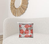 17" X 17" Red And White Zippered Floral Throw Indoor Outdoor Pillow - Homeroots - Flyclothing LLC