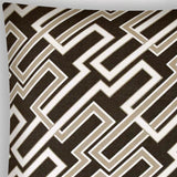 17" X 17" Taupe And Chocolate Zippered Trellis Throw Indoor Outdoor Pillow - Homeroots