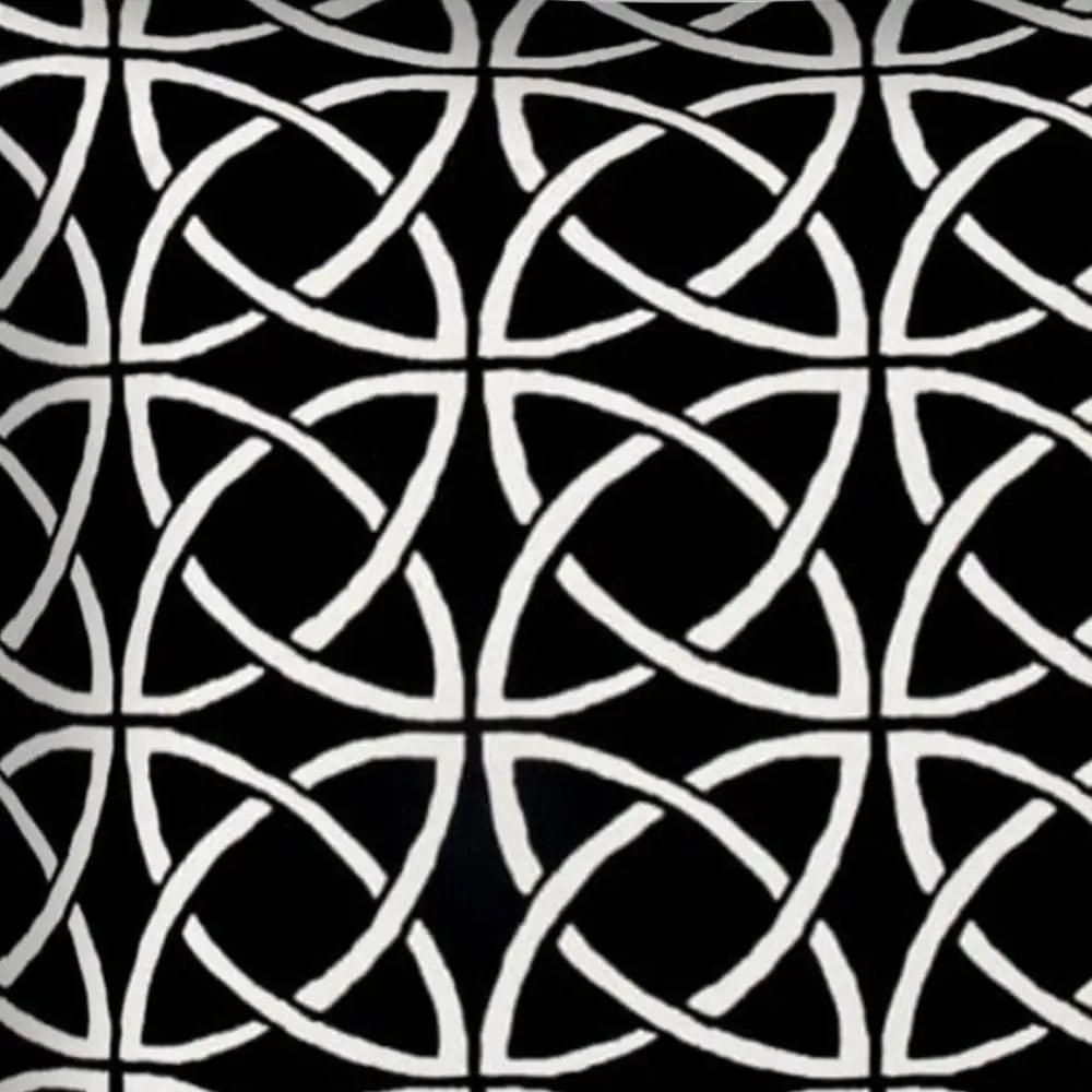 17" X 17" Black And White Zippered Interlocking Throw Indoor Outdoor Pillow - Homeroots