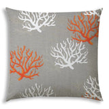 20" X 20" Gray And White Corals Blown Seam Coastal Throw Indoor Outdoor Pillow - Homeroots - Flyclothing LLC