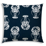 20" X 20" Navy Blue And White Blown Seam Throw Indoor Outdoor Pillow - Homeroots