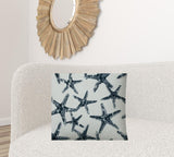 20" X 20" Navy Blue And White Starfish Blown Seam Coastal Throw Indoor Outdoor Pillow - Homeroots - Flyclothing LLC