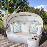 20" X 20" Turquoise And White Starfish Blown Seam Coastal Throw Indoor Outdoor Pillow - Homeroots - Flyclothing LLC