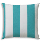 20" X 20" Turquoise And White Blown Seam Striped Throw Indoor Outdoor Pillow - Homeroots - Flyclothing LLC