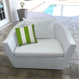 20" X 20" Green And Ivory Blown Seam Striped Throw Indoor Outdoor Pillow - Homeroots - Flyclothing LLC